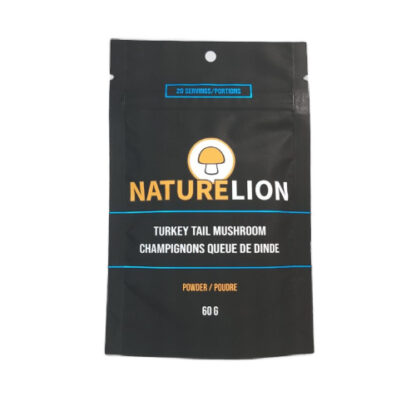 Front of a 60 gram package of Turkey Tail Powder